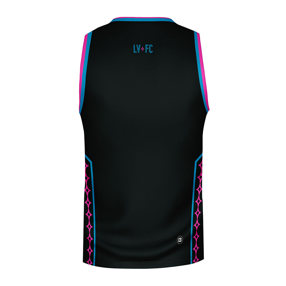 Las Vegas Lights FC Bench Clearers Crest Logo Black Midnight Neon Premier Tank
