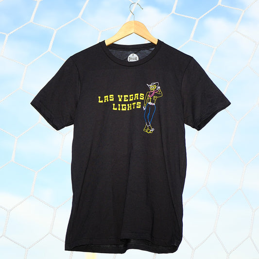 Las Vegas Lights FC Official League Black Neon Cowboy Tee - Adult Unisex