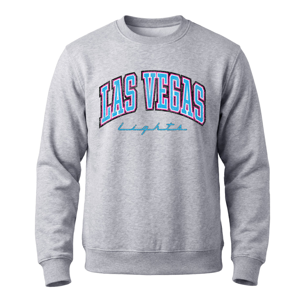 Las Vegas Lights FC Las Vegas Athletic Script Gray Crewneck Sweatshirt