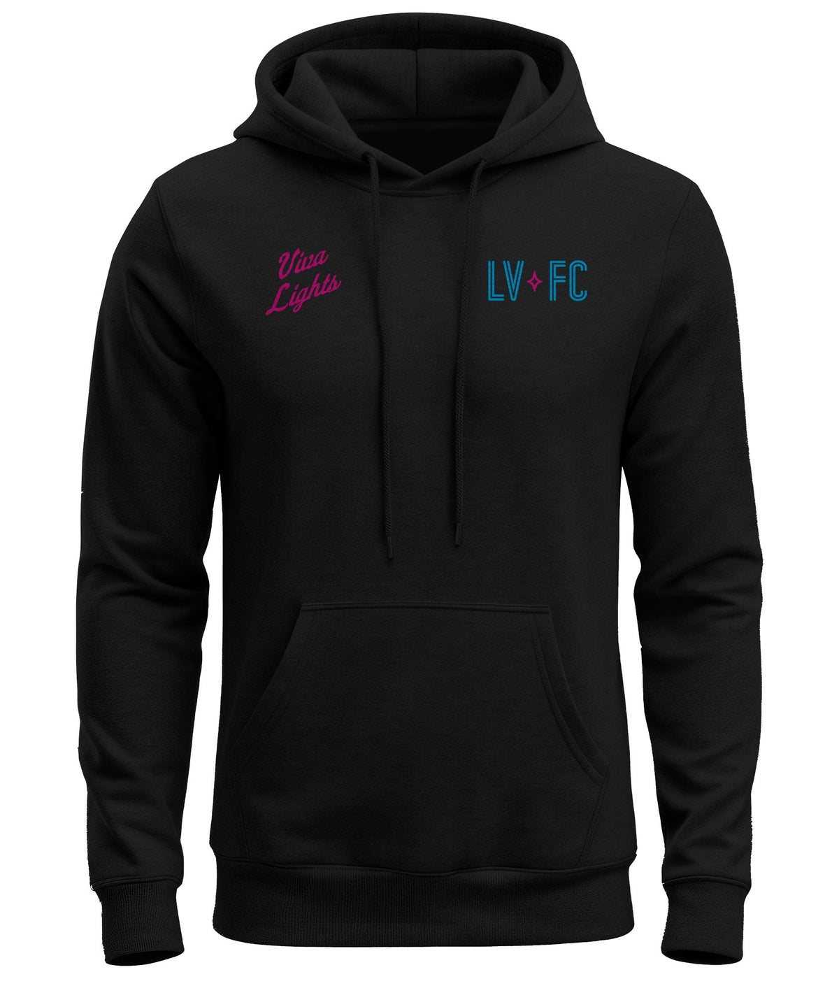 Las Vegas Lights FC 1863 FC Multi Logos Front/Back Las Vegas Crest Black Fleece Hoodie