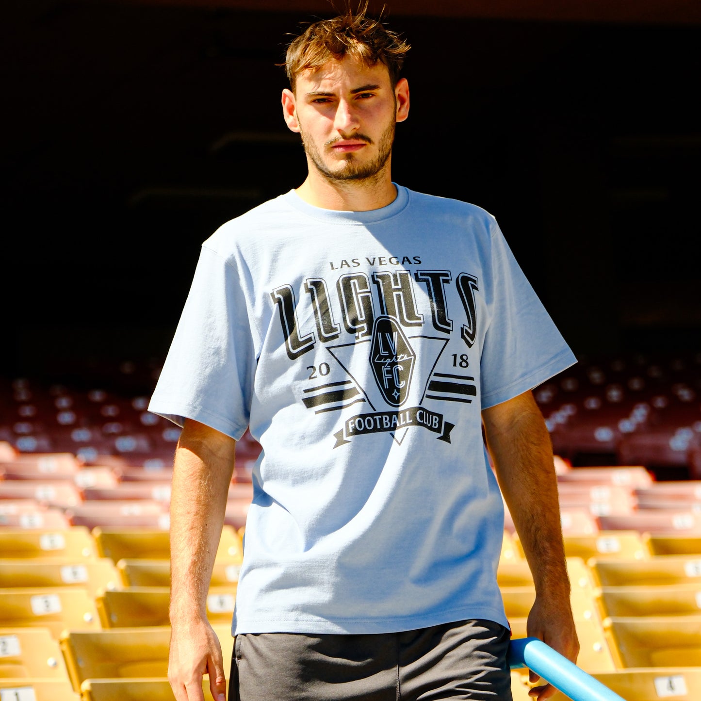 Las Vegas Lights FC Unisex Sportiqe Duke Light Blue Tee