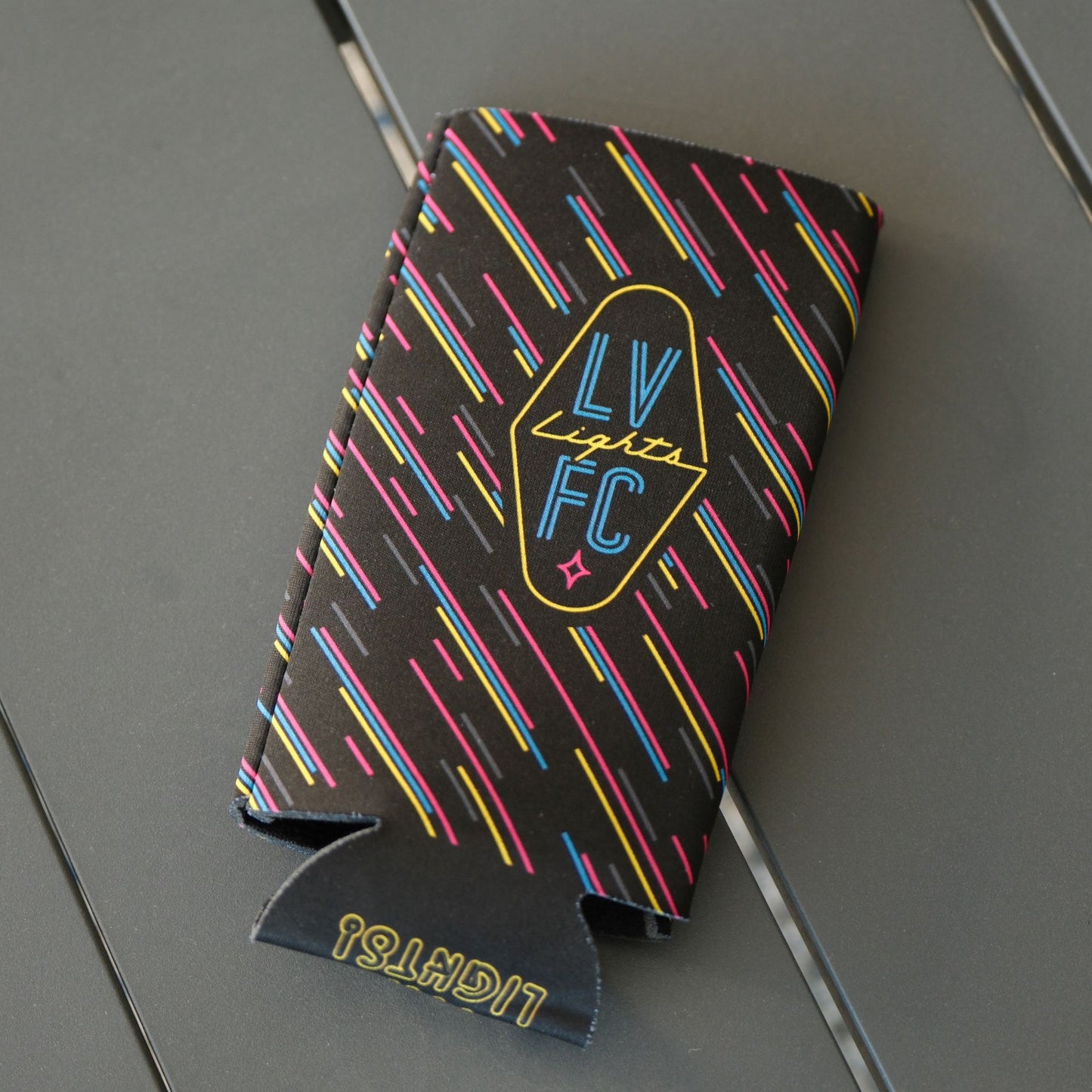 Las Vegas Lights FC Tall Can Stripes Koozie