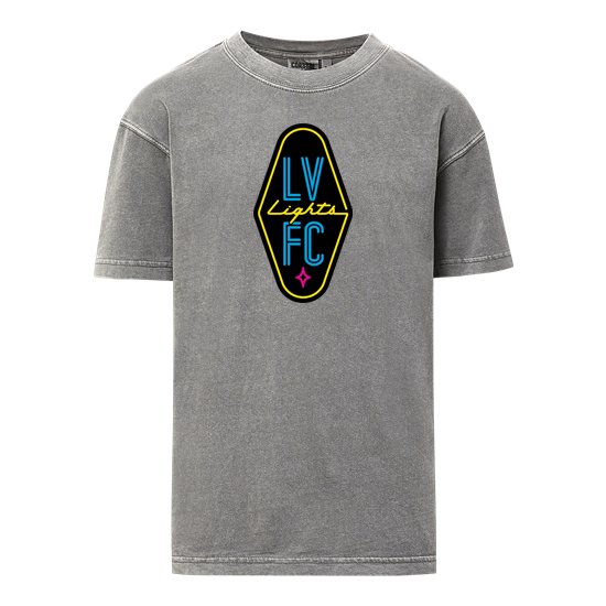 Kids' Las Vegas Lights FC MV Sport Crest Logo Gray Heavyweight Cotton T-Shirt