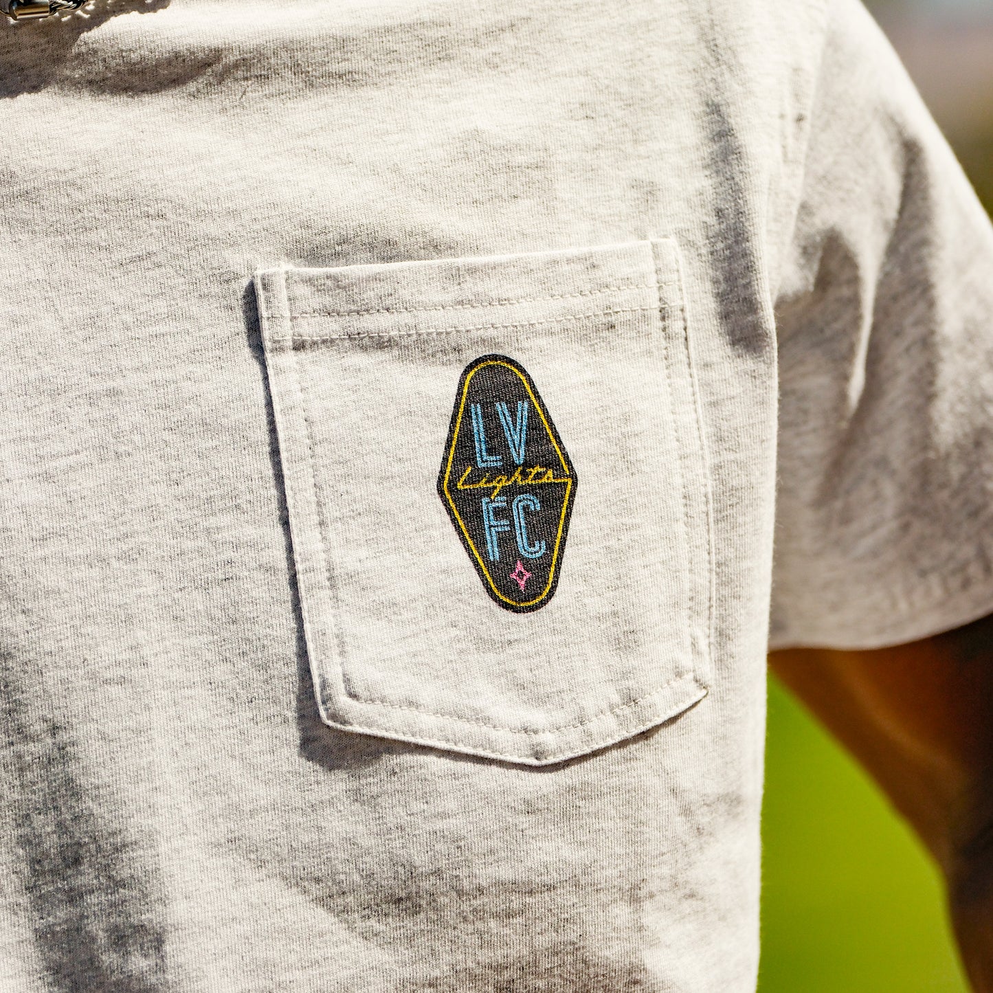 Las Vegas Lights FC League 91 All American Pocket Tee-Ash