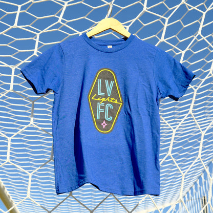 Kids' Las Vegas Lights FC Crest Logo Royal Tri-Blend T-Shirt
