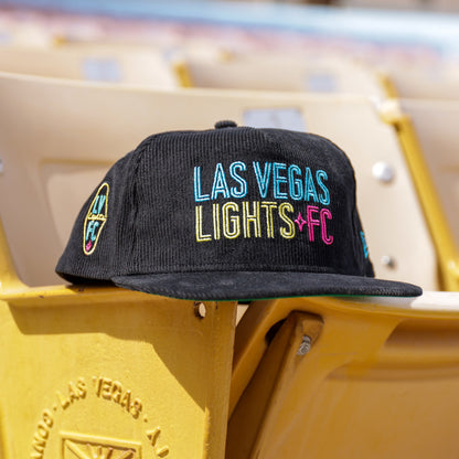 Las Vegas Lights FC New Era Corduroy Black Golfer Snapback Cap
