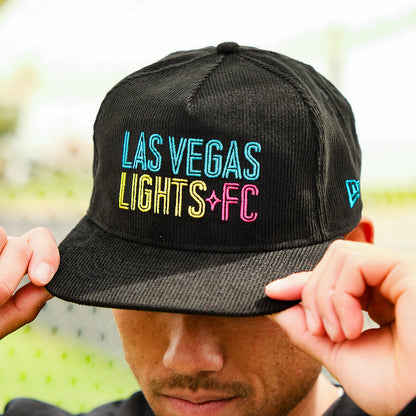 Las Vegas Lights FC New Era Corduroy Black Golfer Snapback Cap
