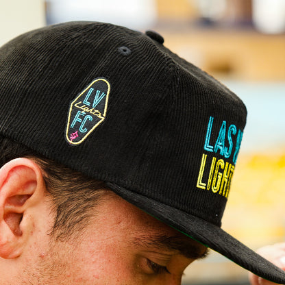 Las Vegas Lights FC New Era Corduroy Black Golfer Snapback Cap