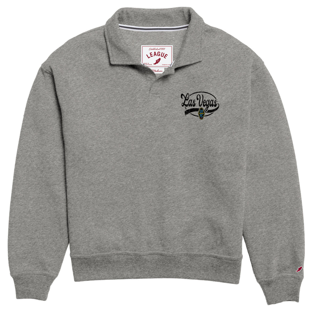 Women's Las Vegas Lights FC League Victory Springs Heather Gray Collared Pullover