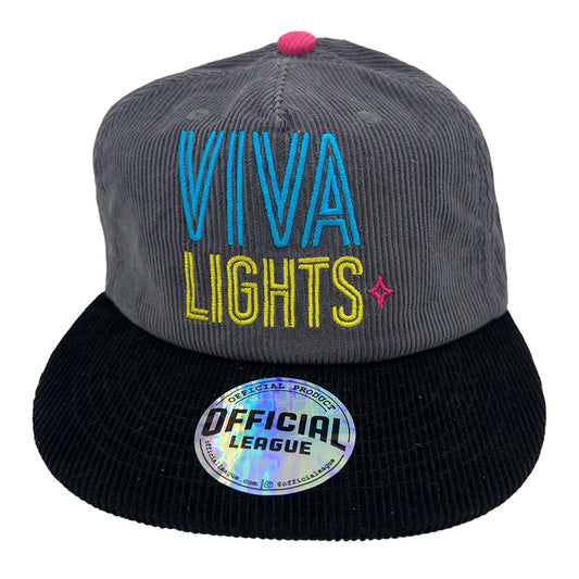 Las Vegas Lights FC Official League Viva Lights Gray/Black Corduroy Strapback Cap