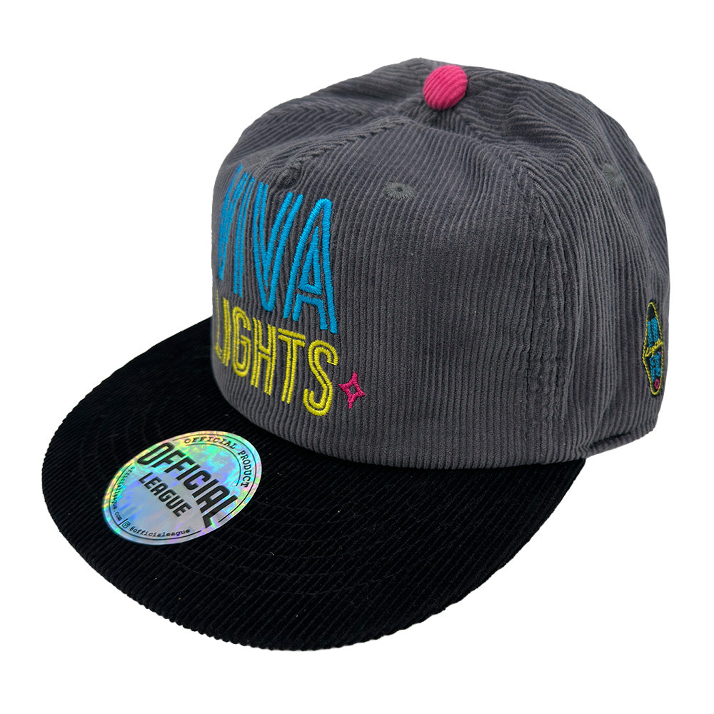 Las Vegas Lights FC Official League Viva Lights Gray/Black Corduroy Strapback Cap