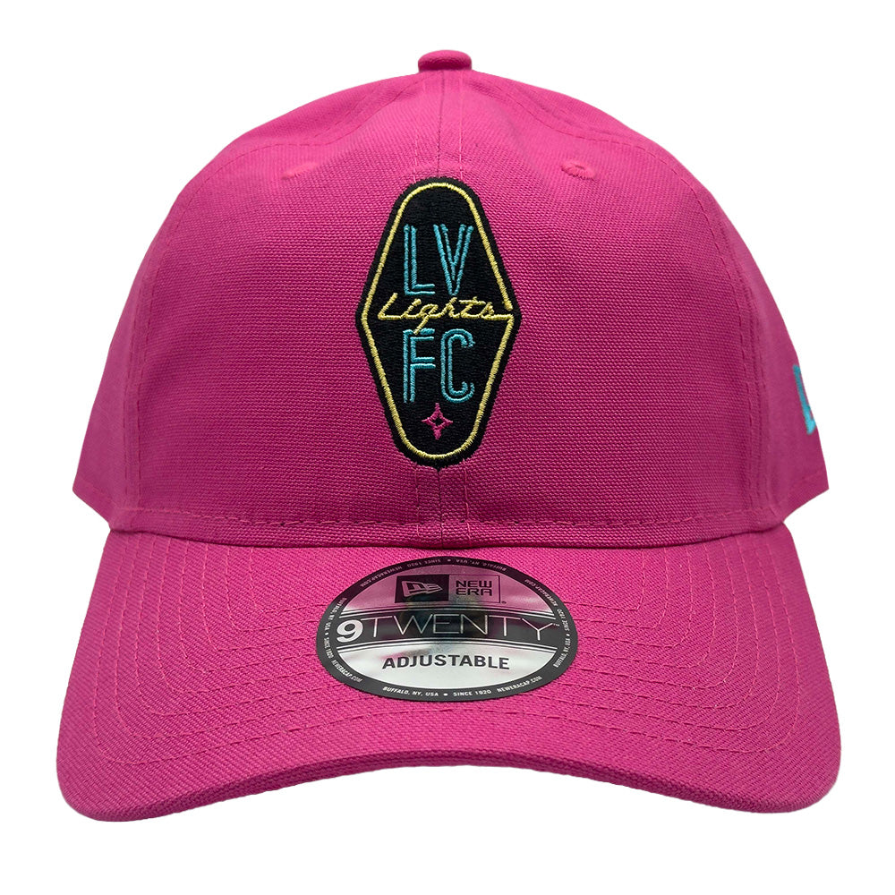 Las Vegas Lights FC New Era Crest Logo Pink 9TWENTY Strapback Cap