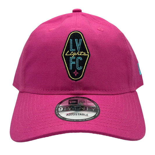 Las Vegas Lights FC New Era Crest Logo Pink 9TWENTY Strapback Cap