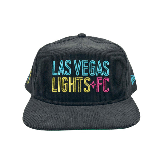 Las Vegas Lights FC New Era Corduroy Black Golfer Snapback Cap