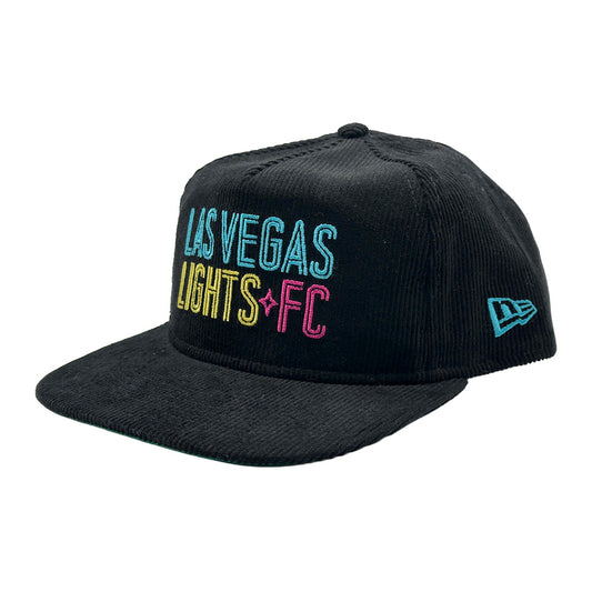Las Vegas Lights FC New Era Corduroy Black Golfer Snapback Cap