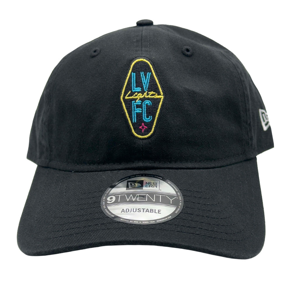 Las Vegas Lights FC New Era Crest Logo Black 9TWENTY Strapback Cap