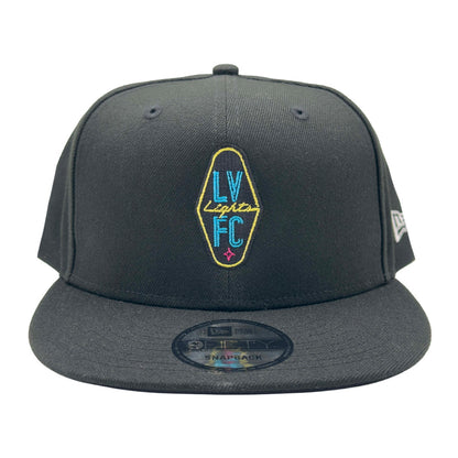 Las Vegas Lights FC New Era Crest Logo Black 9FIFTY Snapback Cap