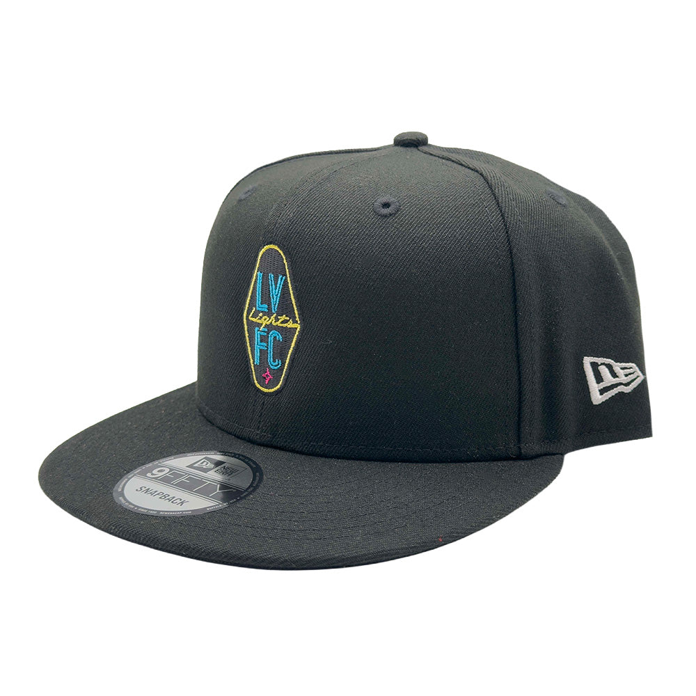 Las Vegas Lights FC New Era Crest Logo Black 9FIFTY Snapback Cap