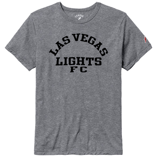 Las Vegas Lights FC League Team Text Victory Falls Heather Gray Tri-Blend T-Shirt