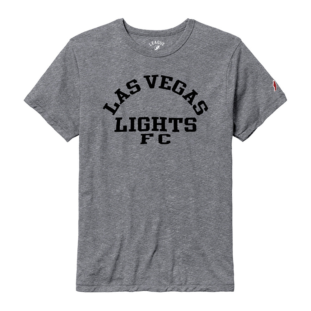 Las Vegas Lights FC League Team Text Victory Falls Heather Gray Tri-Blend T-Shirt