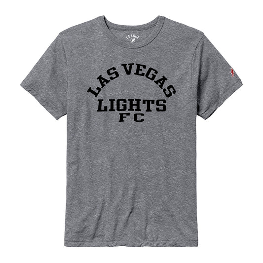 Las Vegas Lights FC League Team Text Victory Falls Heather Gray Tri-Blend T-Shirt