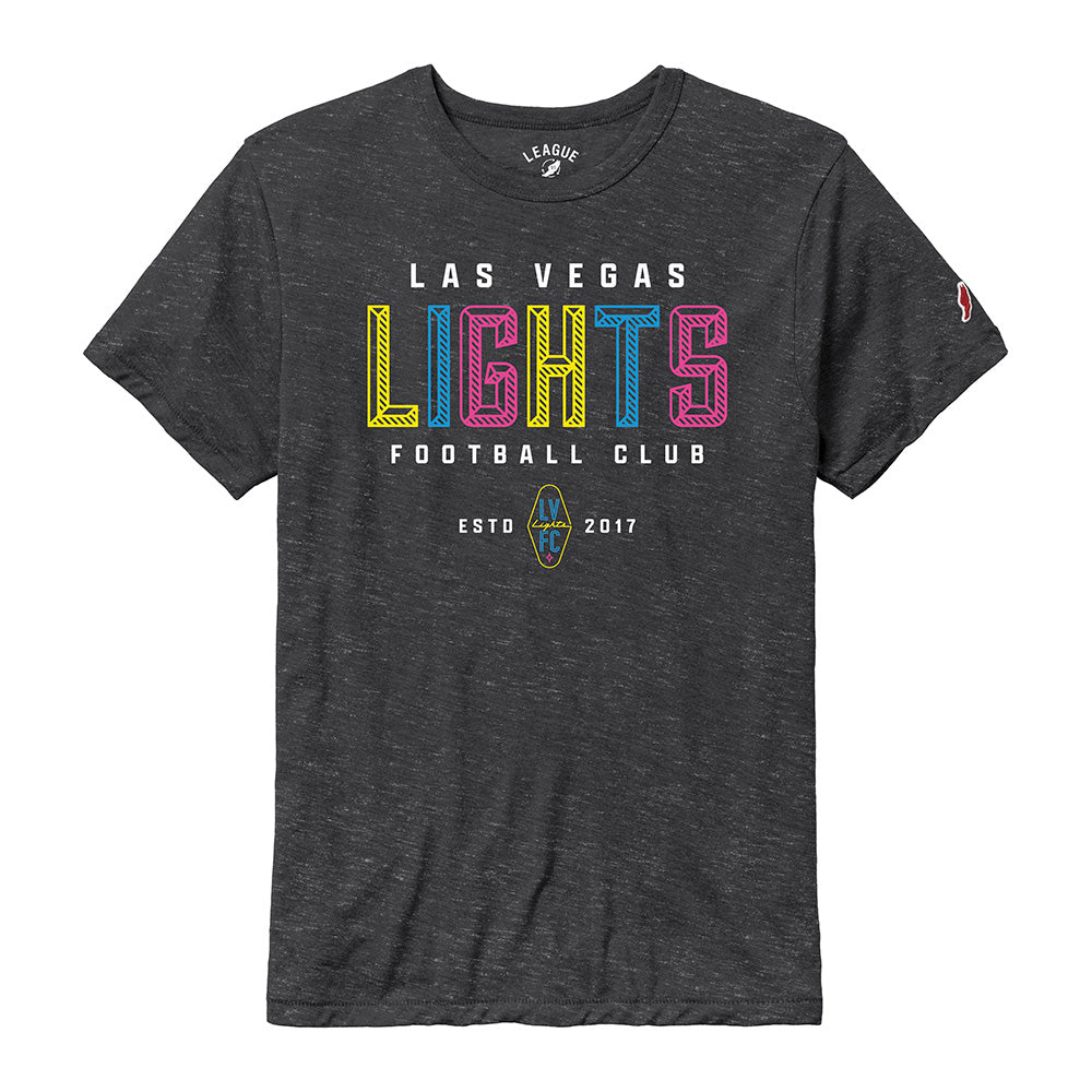Las Vegas Lights FC League Neon Victory Falls Black Tri-Blend T-Shirt