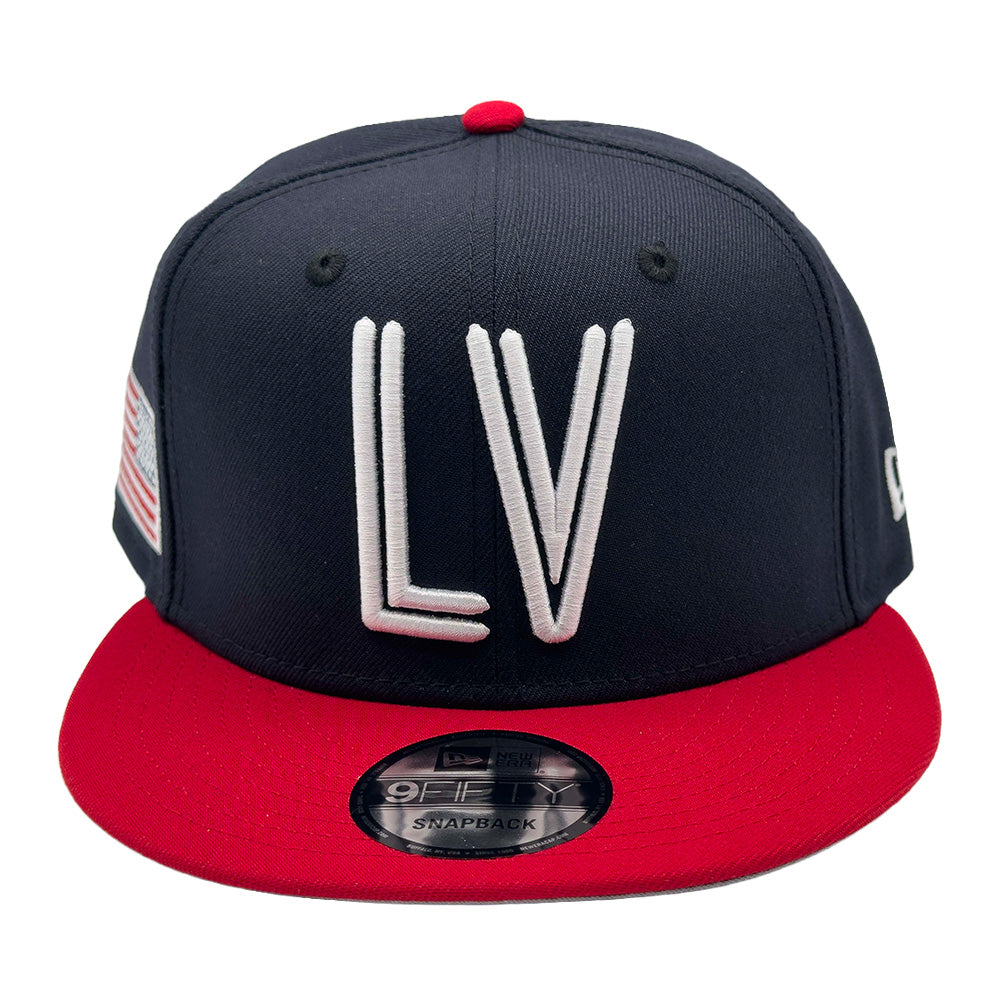 Las Vegas Lights FC New Era LV USA Flag Navy/Red 9FIFTY Snapback Cap
