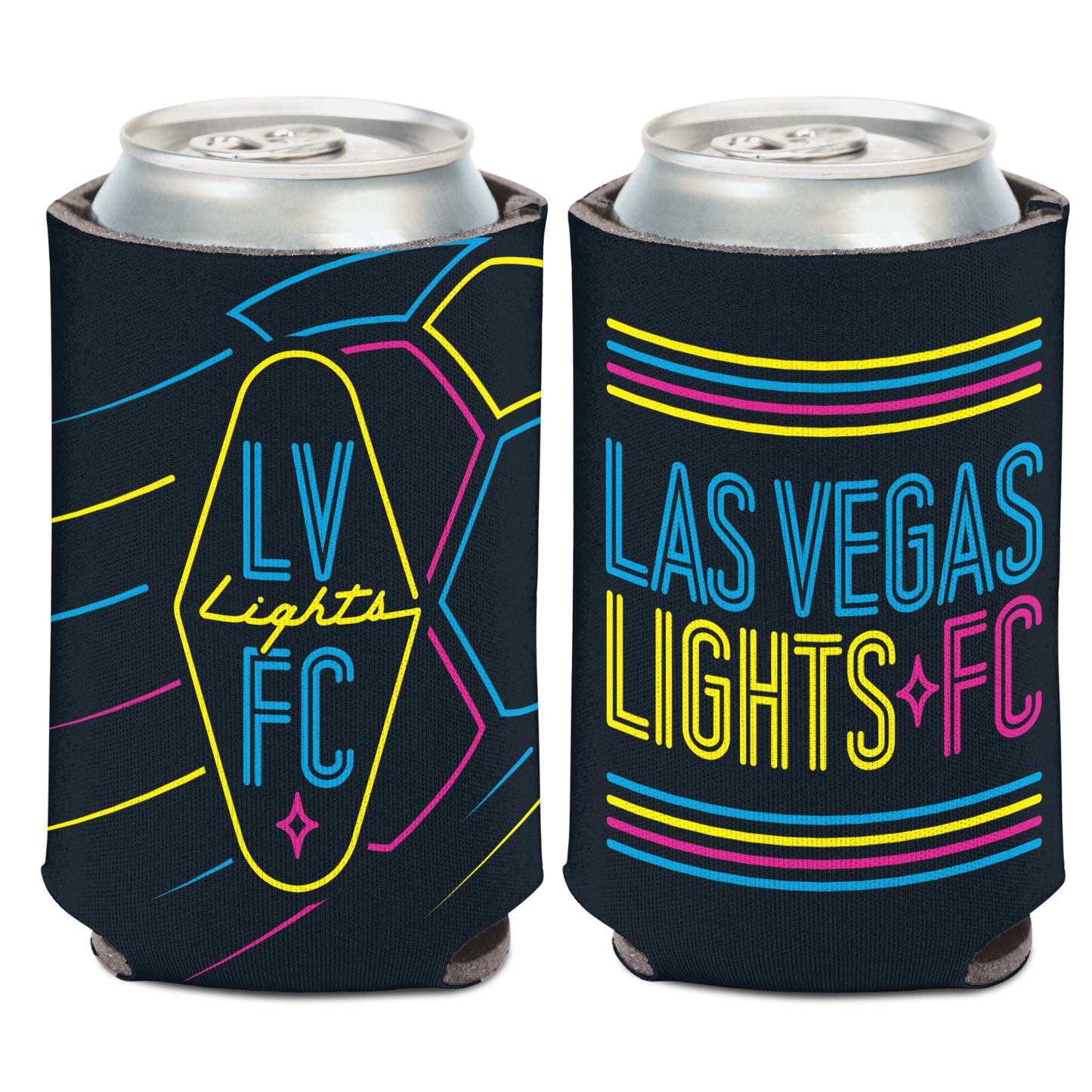 Las Vegas Lights FC Wincraft Crest Logo/LVFC 2-Sided Black 12oz Can Cooler