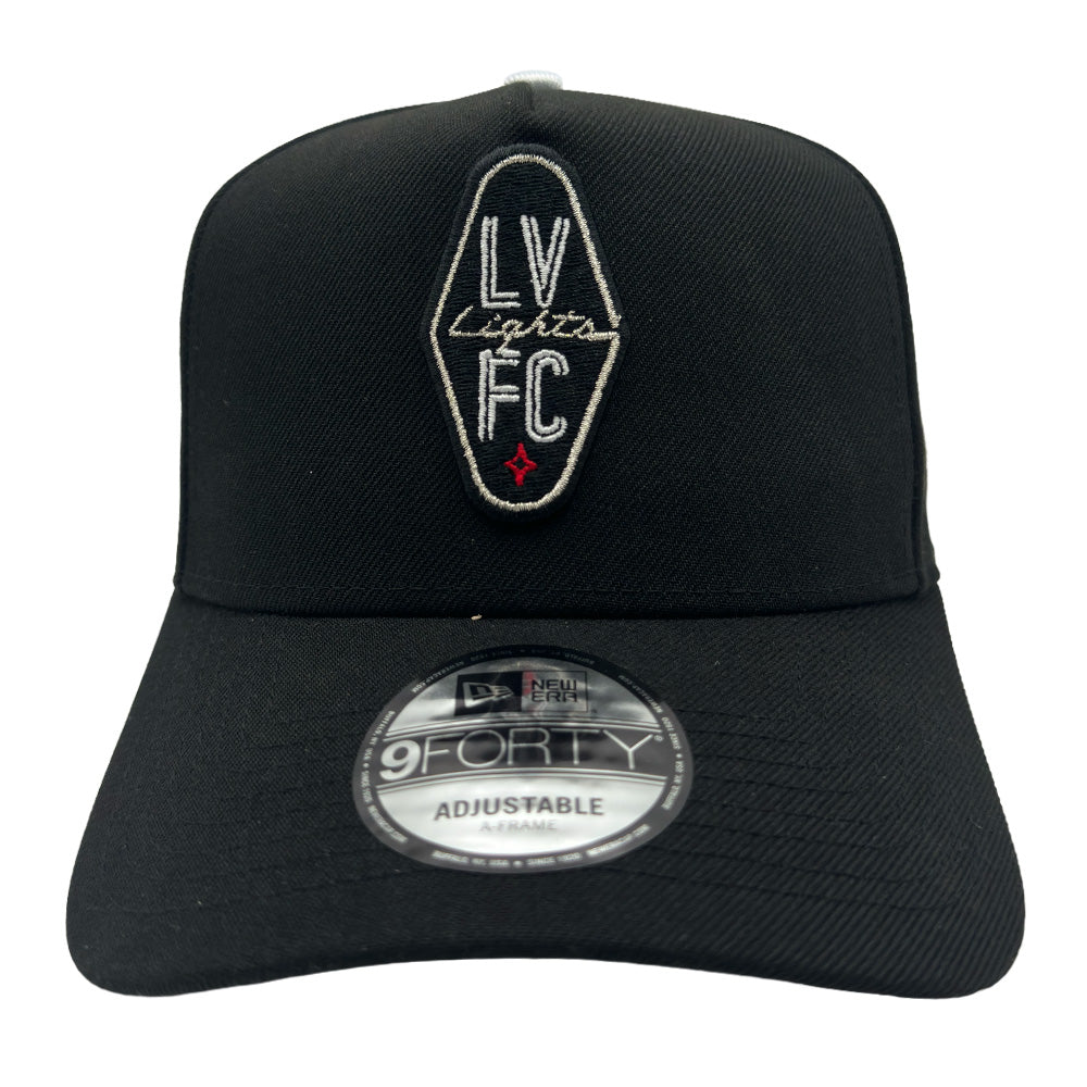 Las Vegas Lights FC New Era Metallic Silver Crest Logo Black 9FORTY A-Frame Snapback Cap