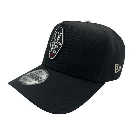 Las Vegas Lights FC New Era Metallic Silver Crest Logo Black 9FORTY A-Frame Snapback Cap