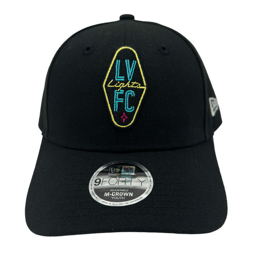 Kids' Las Vegas Lights FC New Era Crest Logo Black 9FORTY M-Crown Snapback Cap