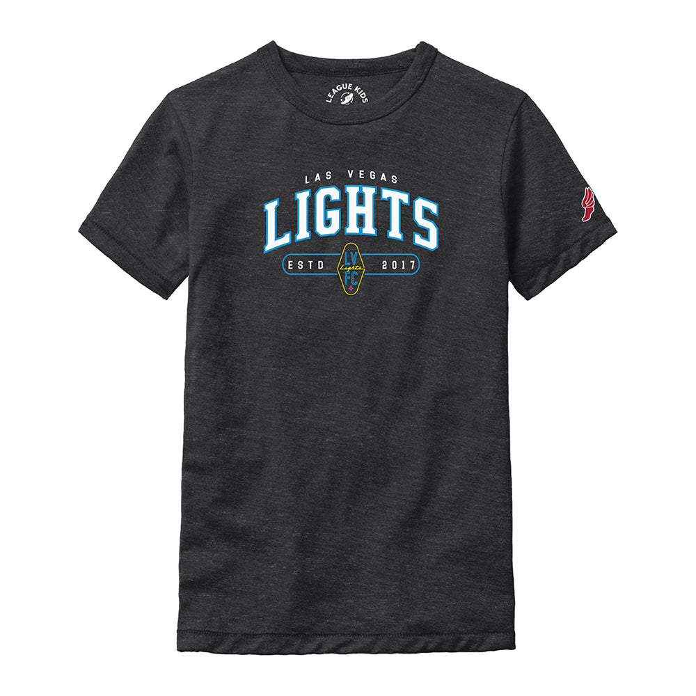 Kids' Las Vegas Lights FC League Lights Estd. 2017 Victory Falls Black Tri-Blend T-Shirt