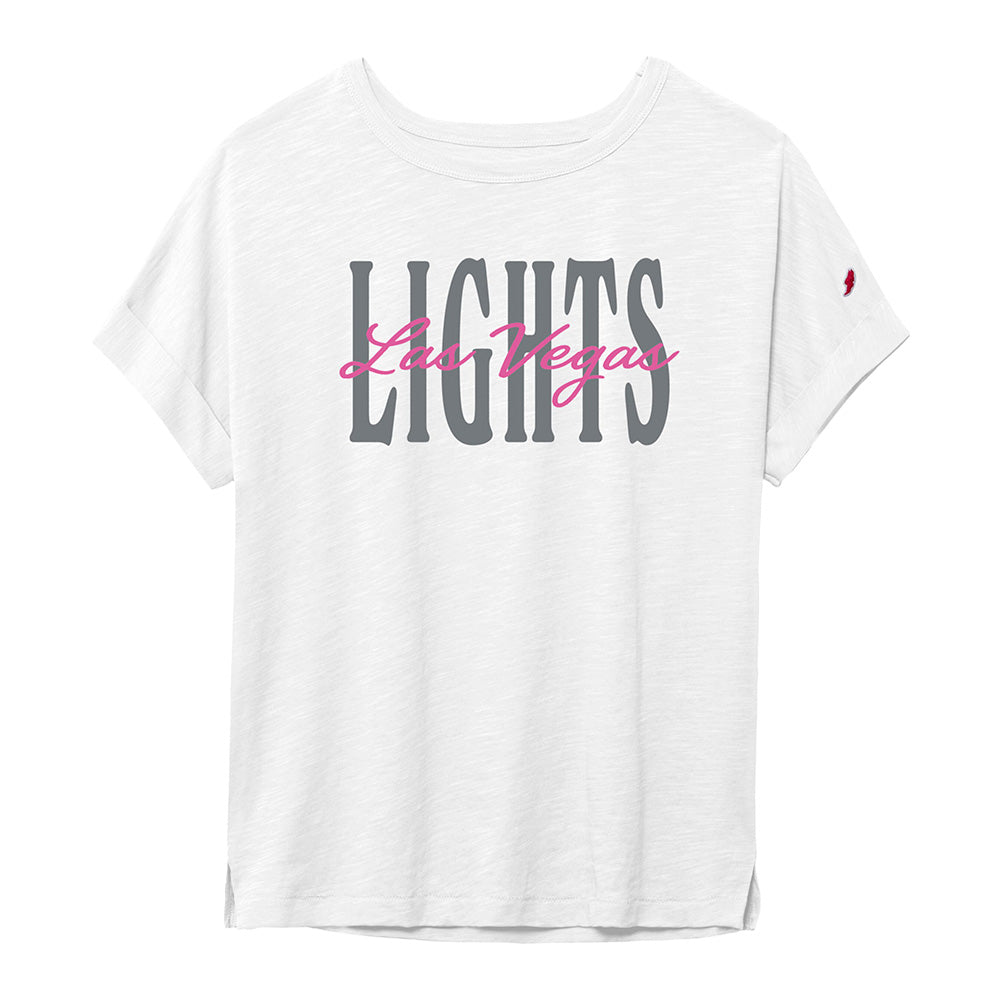 Women's Las Vegas Lights FC League Lights/Las Vegas White Slub Boxy Cotton T-Shirt