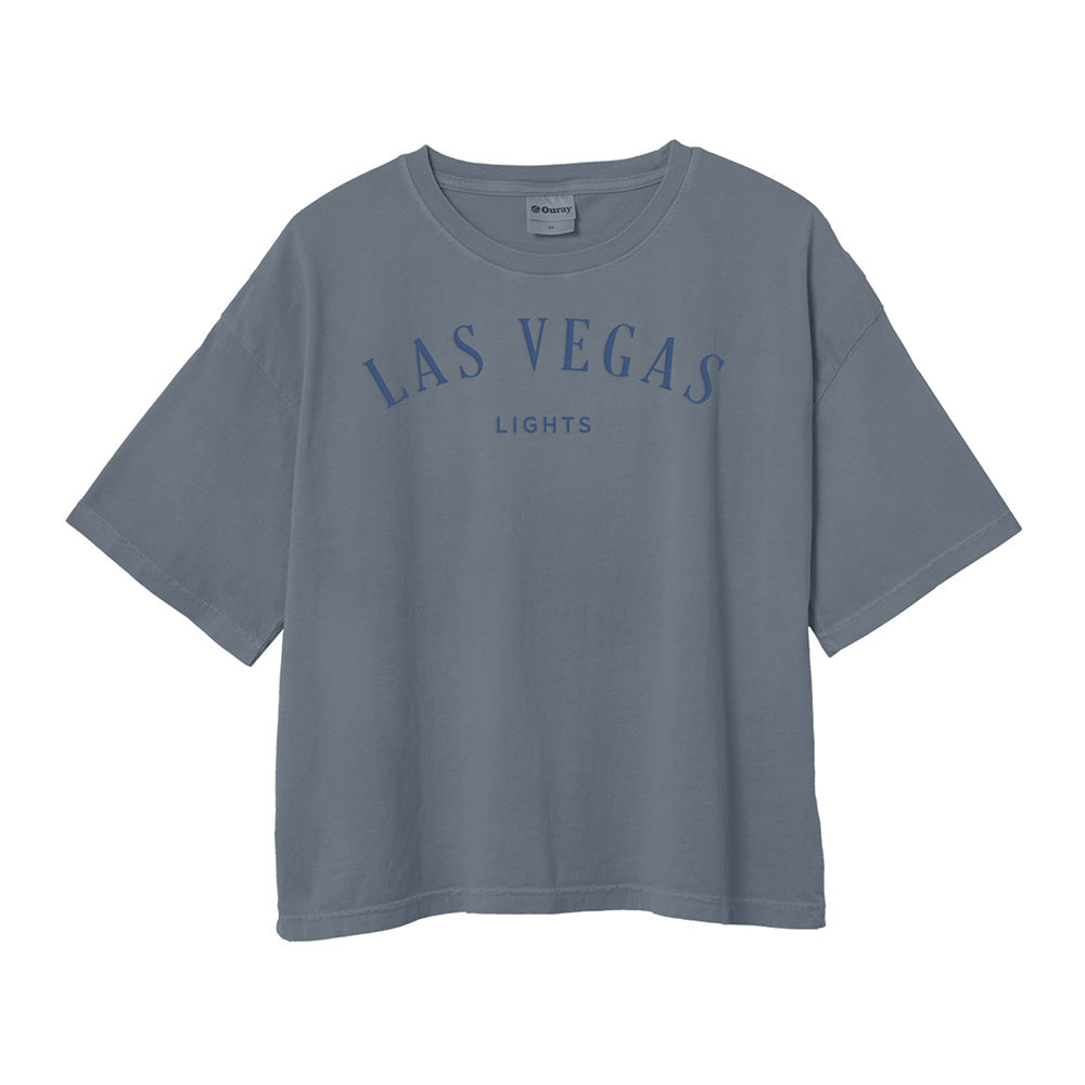 Women's Las Vegas Lights FC Ouray Las Vegas Standard Midi Washed Denim Cotton Boxy Crop T-Shirt