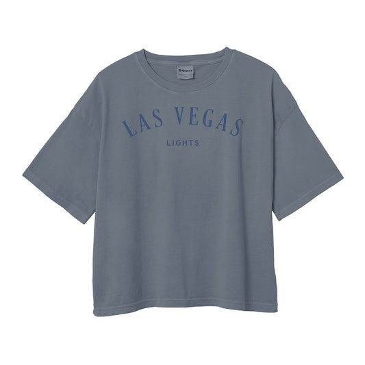 Women's Las Vegas Lights FC Ouray Las Vegas Standard Midi Washed Denim Cotton Boxy Crop T-Shirt
