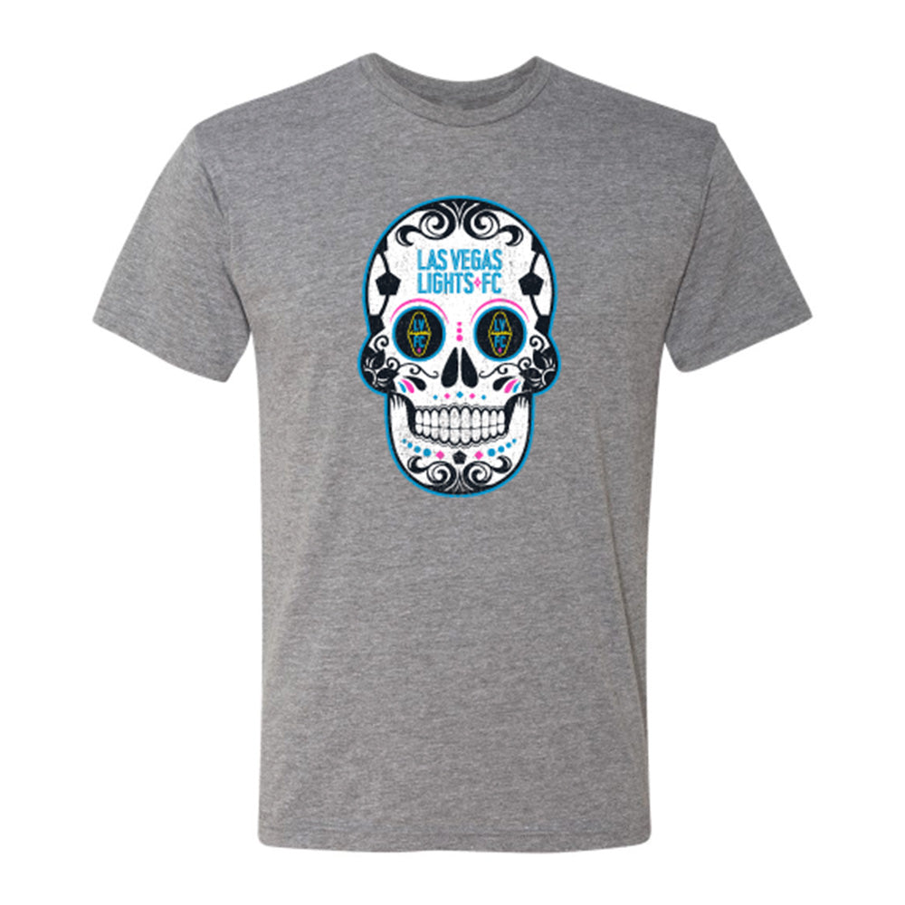 Las Vegas Lights FC 108 Stitches Sugar Skull Gray Tri-Blend T-Shirt