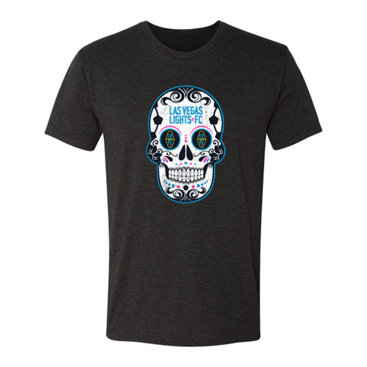 Las Vegas Lights FC 108 Stitches Sugar Skull Black Tri-Blend T-Shirt