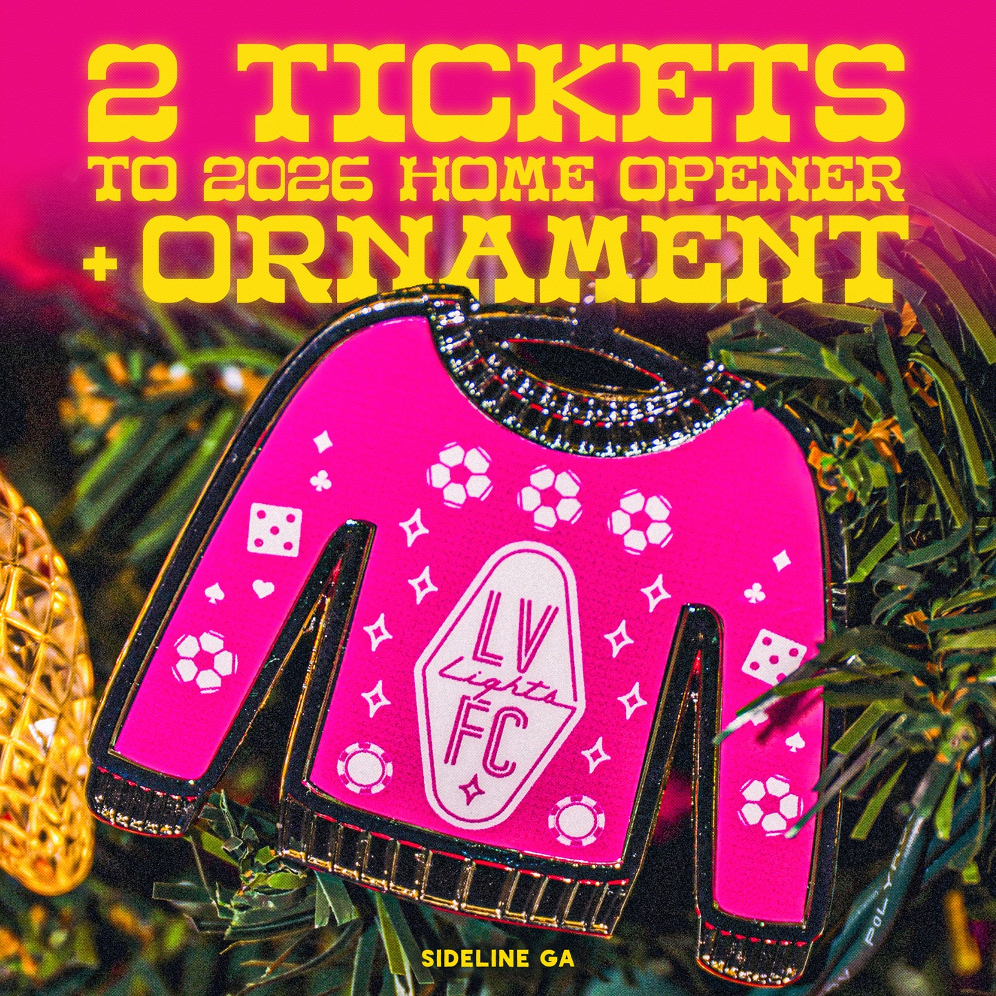 Las Vegas Lights FC Holiday Sweater Ornament + Home Opener Ticket Bundle