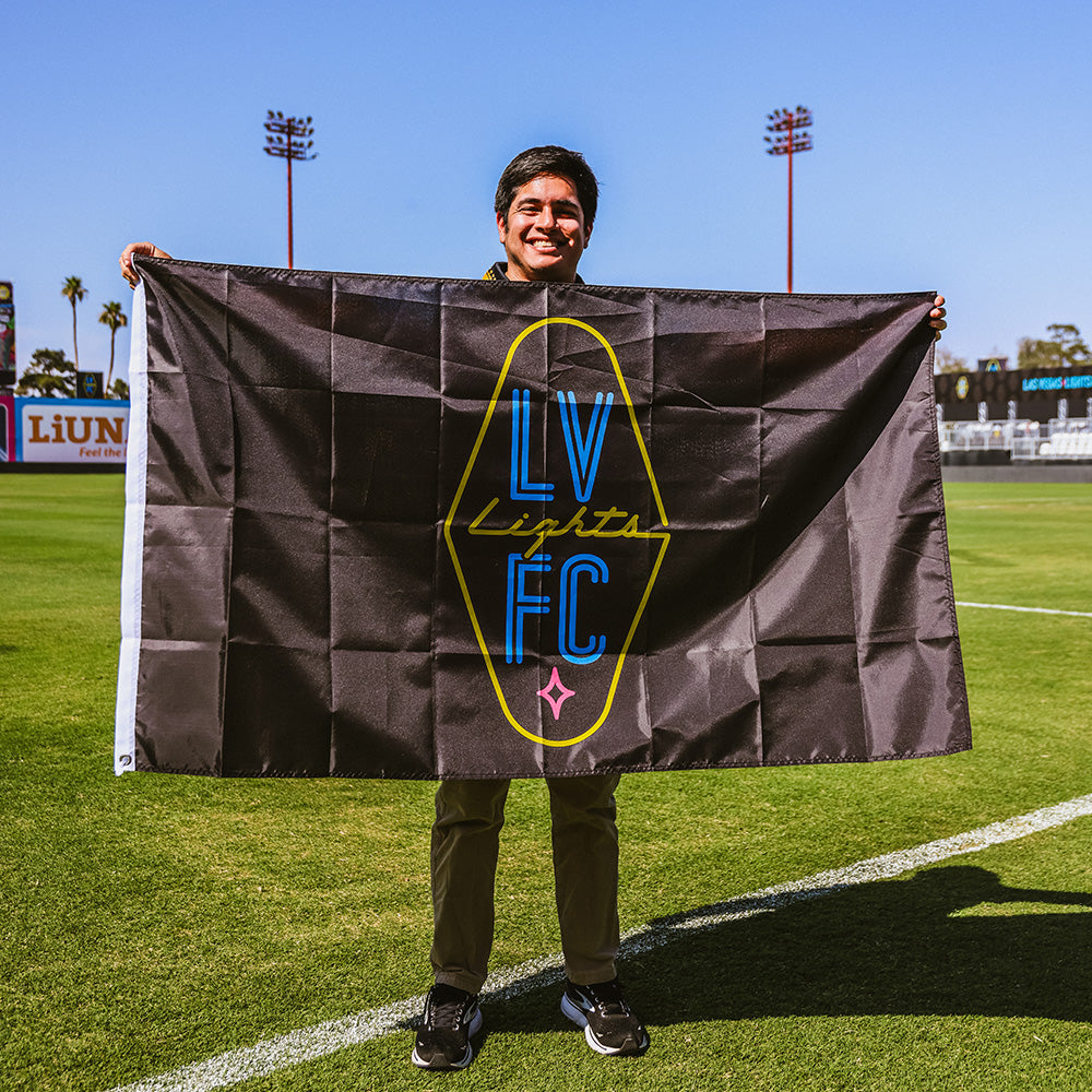 Las Vegas Lights FC Global Scarves Crest Logo Black 3x5 Flag