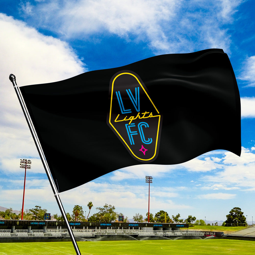 Las Vegas Lights FC Global Scarves Crest Logo Black 3x5 Flag