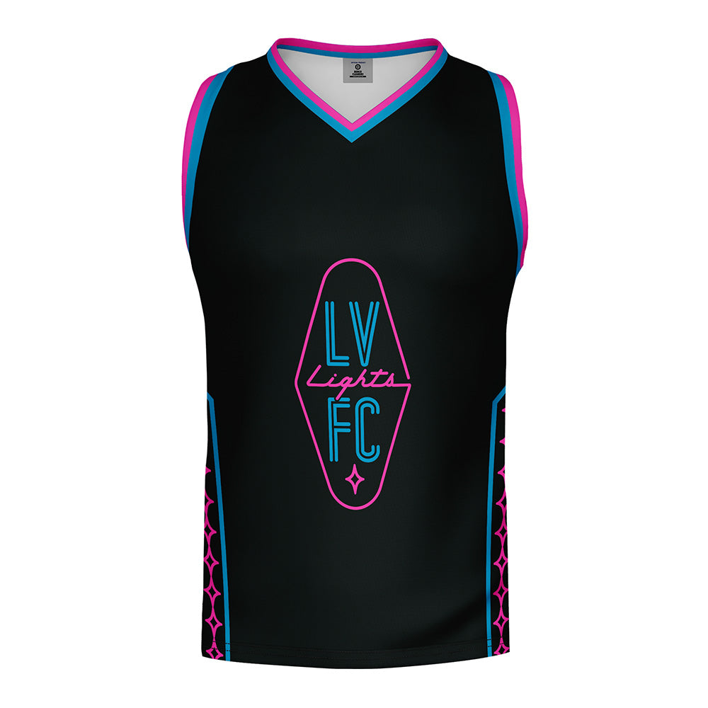 Las Vegas Lights FC Bench Clearers Crest Logo Midnight Neon Black Premier Tank