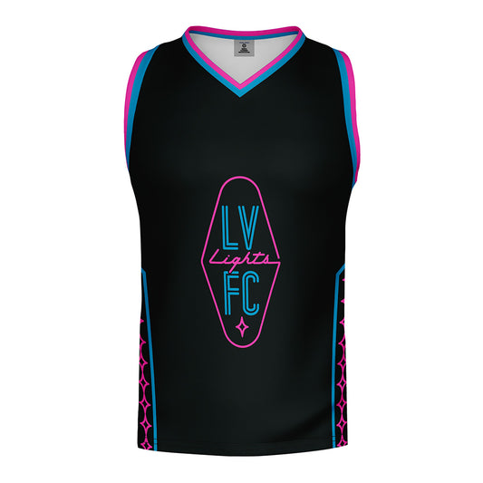 Las Vegas Lights FC Bench Clearers Crest Logo Midnight Neon Black Premier Tank