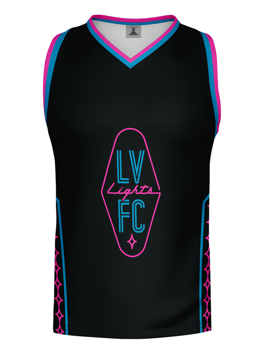 Las Vegas Lights FC Bench Clearers Crest Logo Midnight Neon Black Premier Tank
