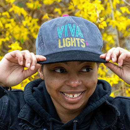 Las Vegas Lights FC Official League Viva Lights Gray/Black Corduroy Strapback Cap