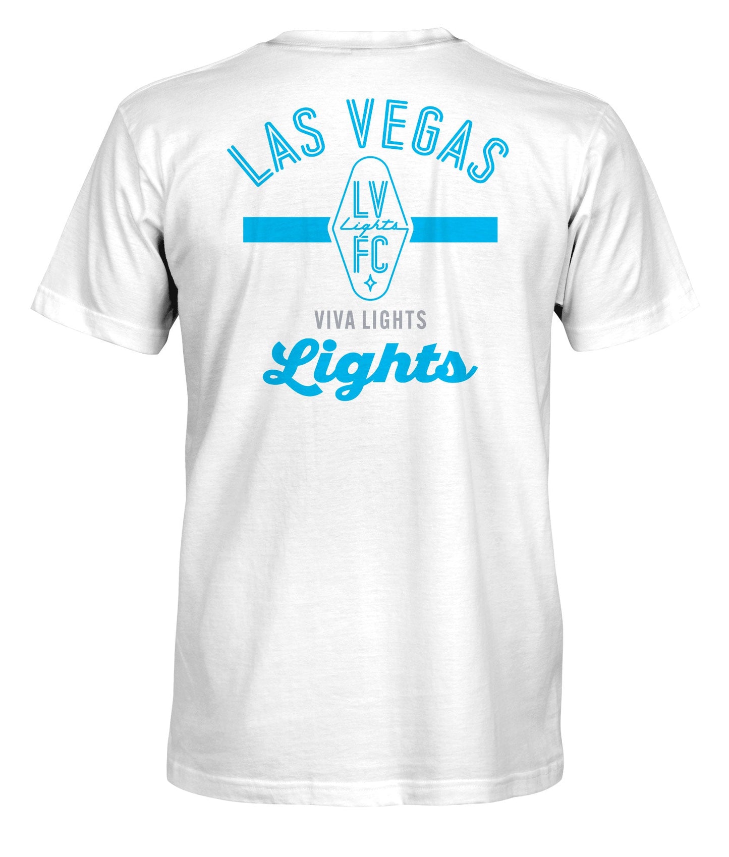 Las Vegas Lights FC 1863 FC Crest Logo Bar White Cotton T-Shirt