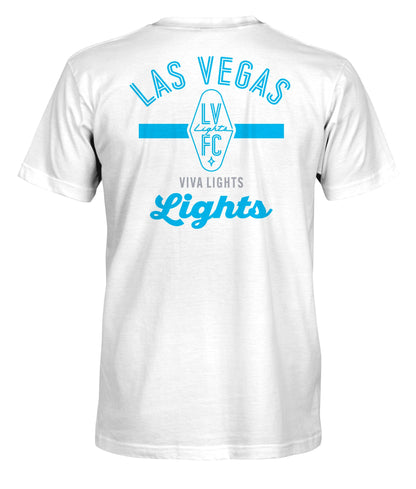 Las Vegas Lights FC 1863 FC Crest Logo Bar White Cotton T-Shirt