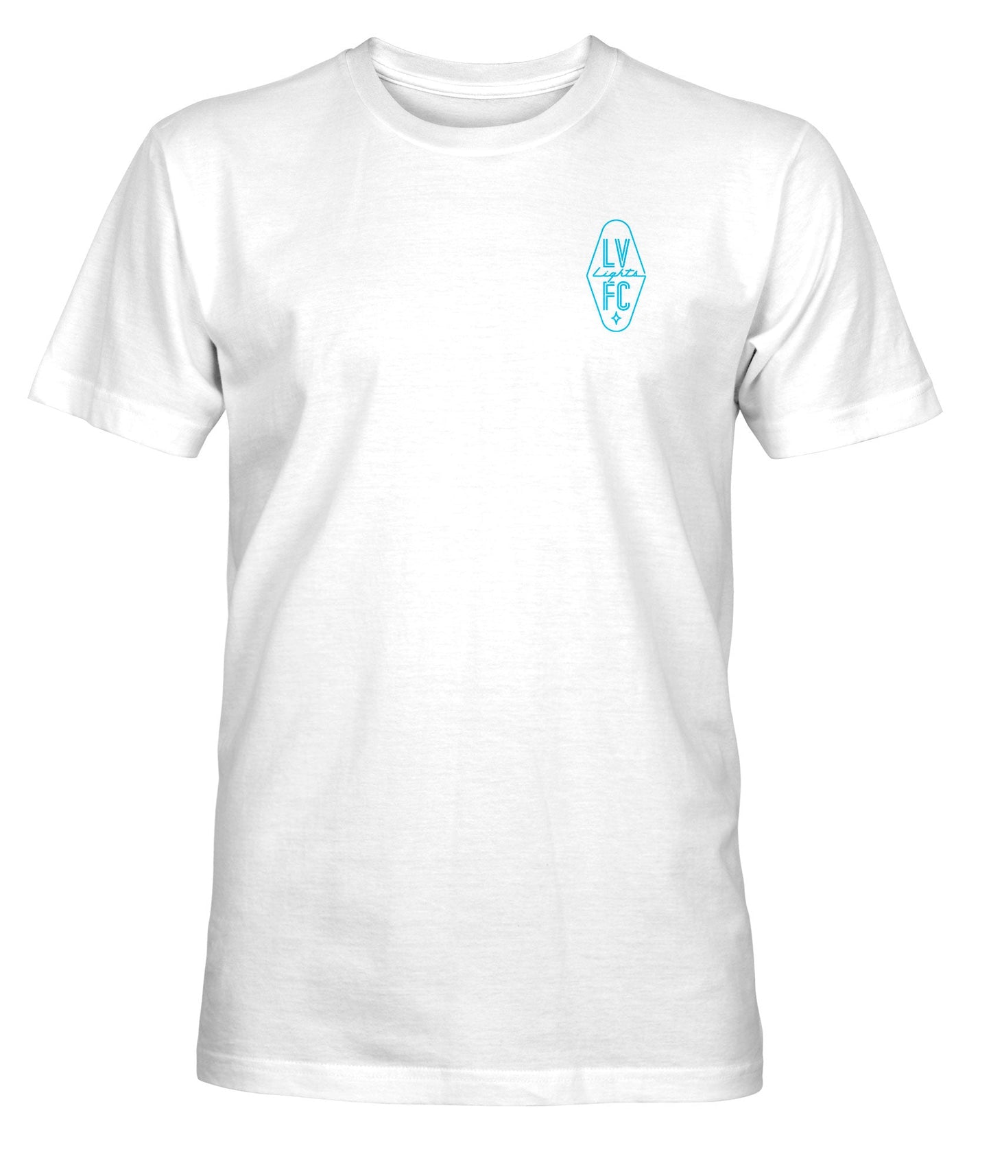 Las Vegas Lights FC 1863 FC Crest Logo Bar White Cotton T-Shirt