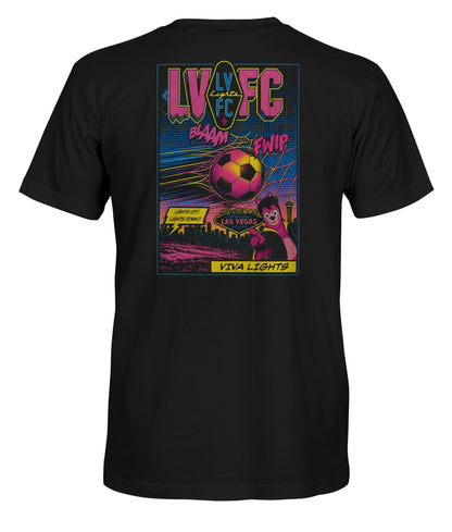 Las Vegas Lights FC 1863 FC Comic Book Viva Mascot Black Cotton T-Shirt