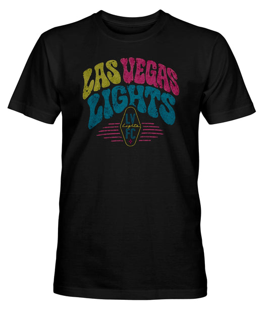 Las Vegas Lights FC 1863 FC Groovy 70s Throwback Vintage Black Cotton T-Shirt