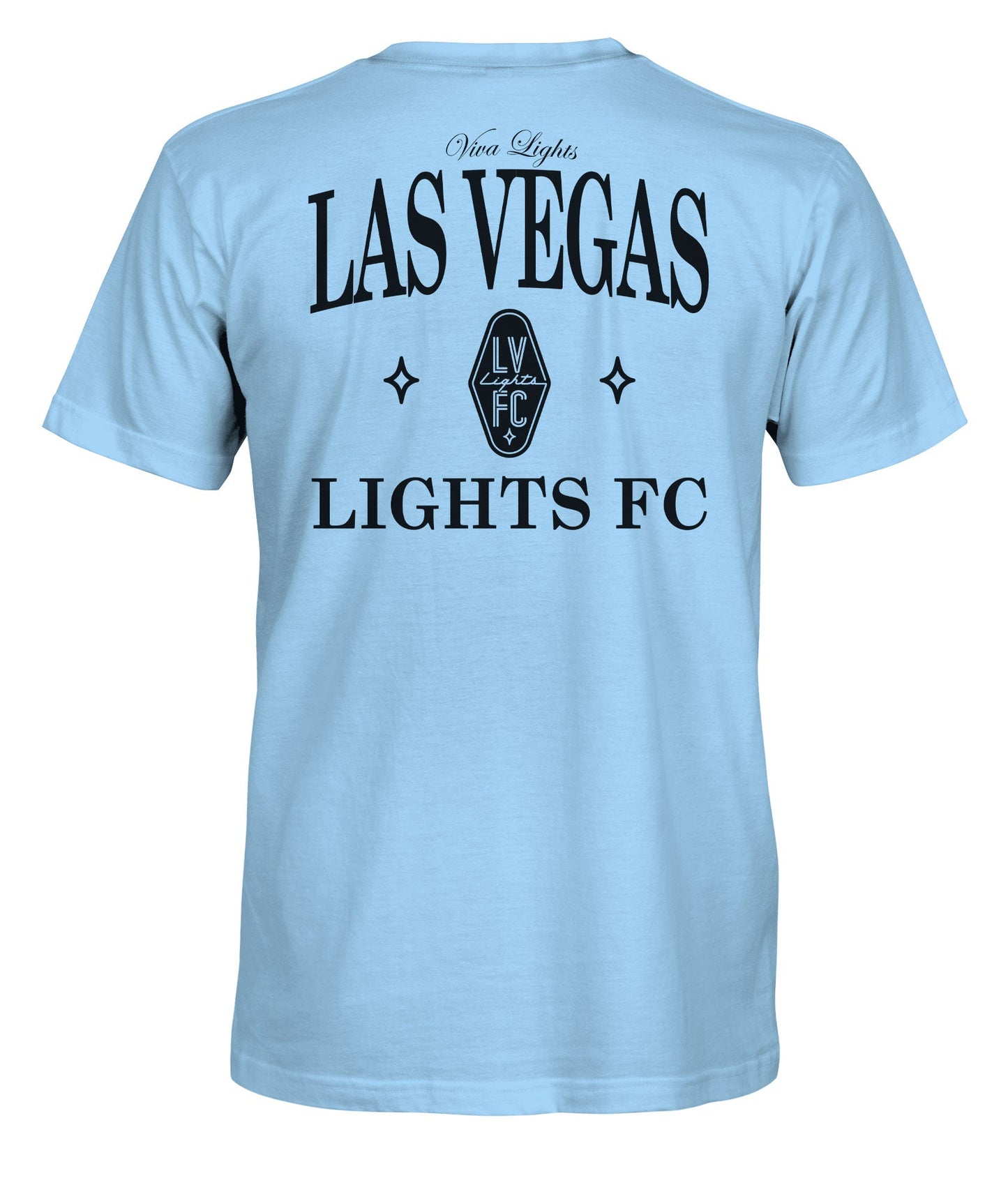 Las Vegas Lights FC Crest Logo Legacy Arched Powder Blue Cotton T-Shirt